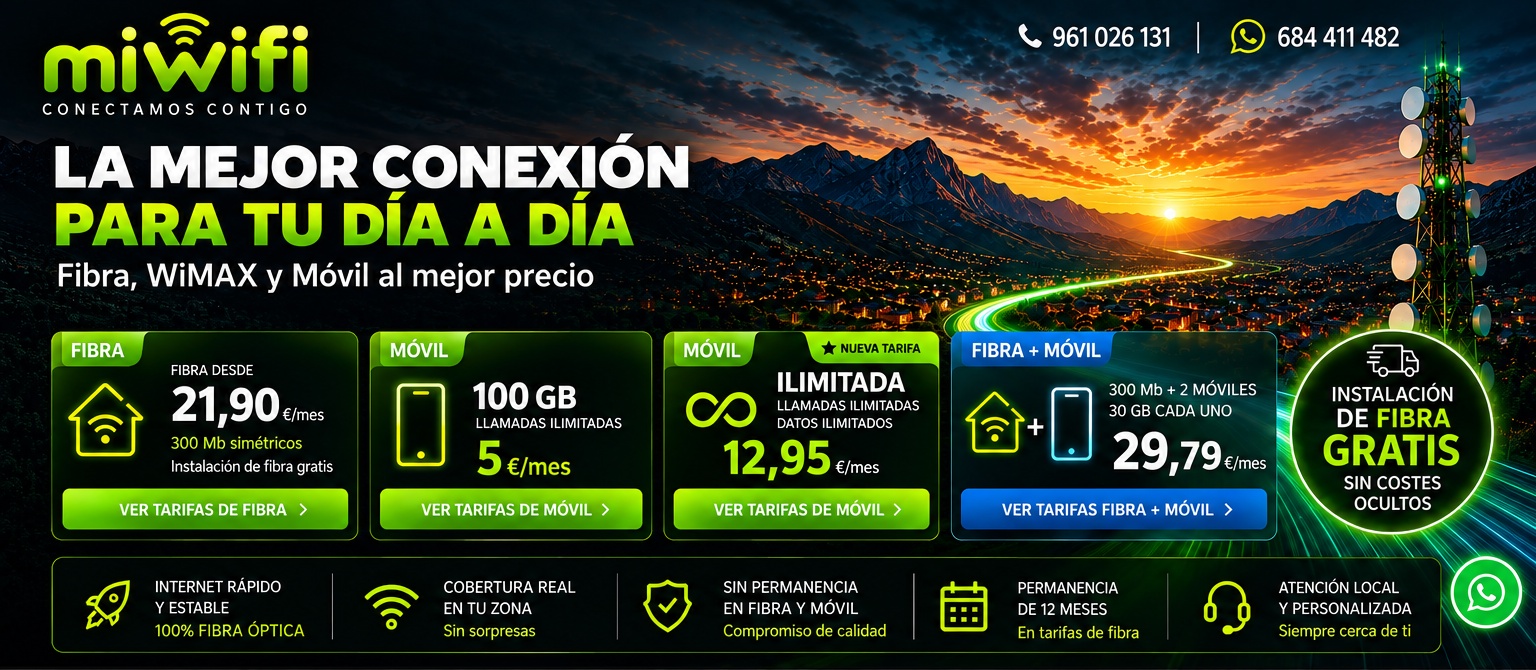 miWifi - Fibra, WiMAX y Móvil al mejor precio